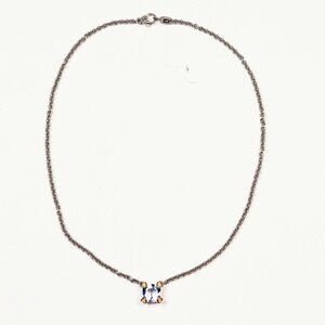 Judith Ripka Sterling Silver and 18K Gold Blue Topaz Pendant Necklace   (JR 9)